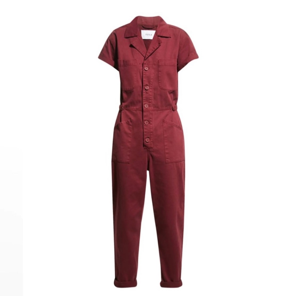 PISTOLA "Grover" button-front utility jumpsuit